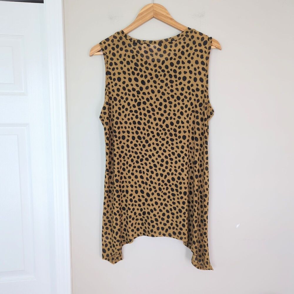 LOGO Layers Lori Goldstein Mesh Sleeveless Sharkbite Hem Tank Top Large - Picture 2 of 8